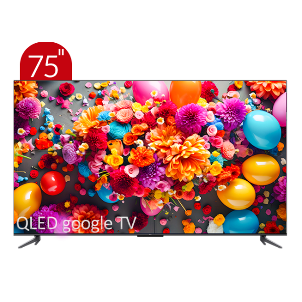 تلویزیون تی سی ال مدل C645 سایز 75 اینچ QLED UHD 4K هوشمند google TV